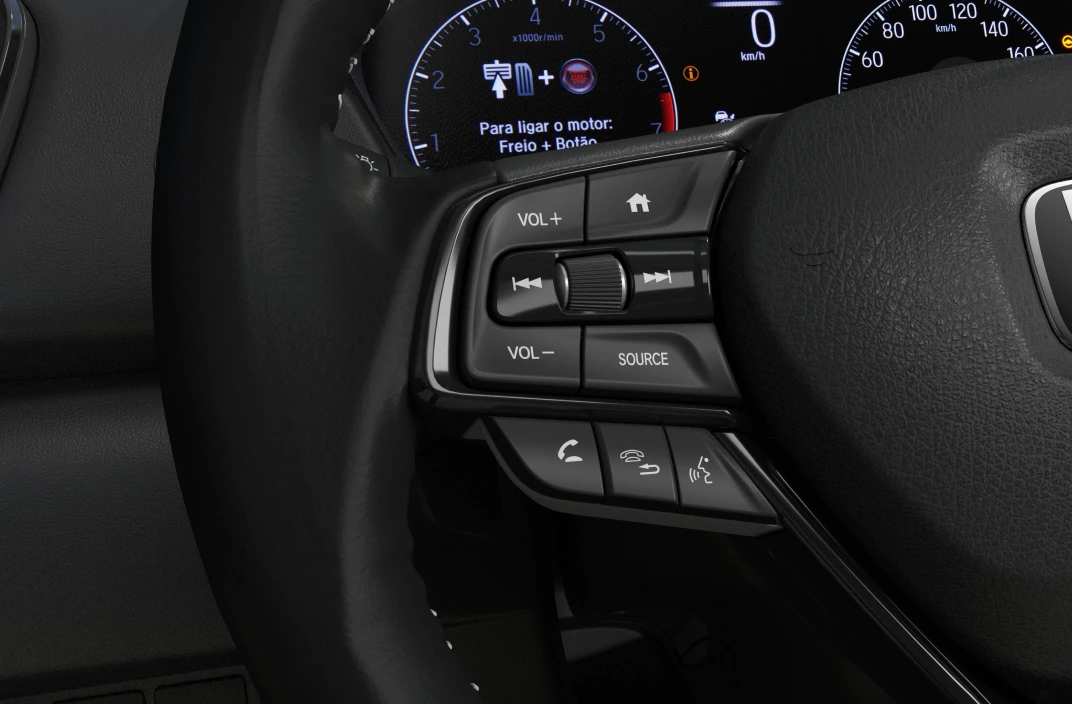 Comandos de áudio e telefone no volante do City Hatchback